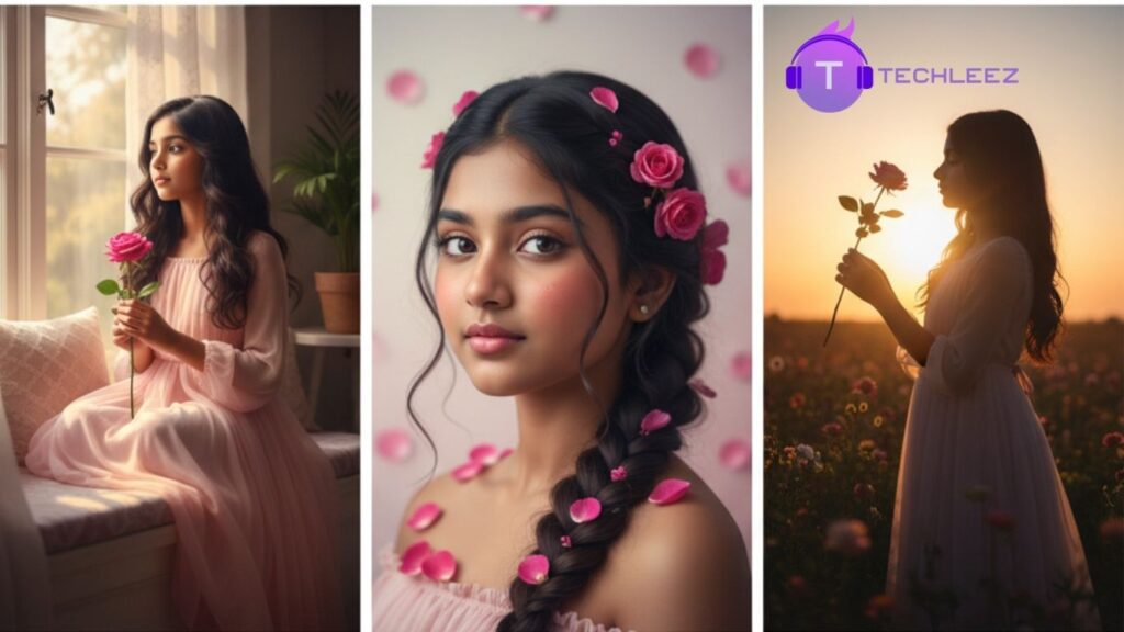 Glowing AI Girl Image